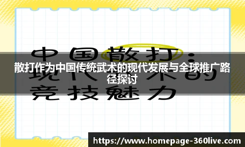 散打作为中国传统武术的现代发展与全球推广路径探讨